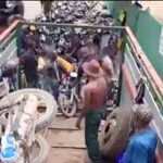 (Video) Taskforce impounds Okadas in Alakija, Lagos Impounded Okada