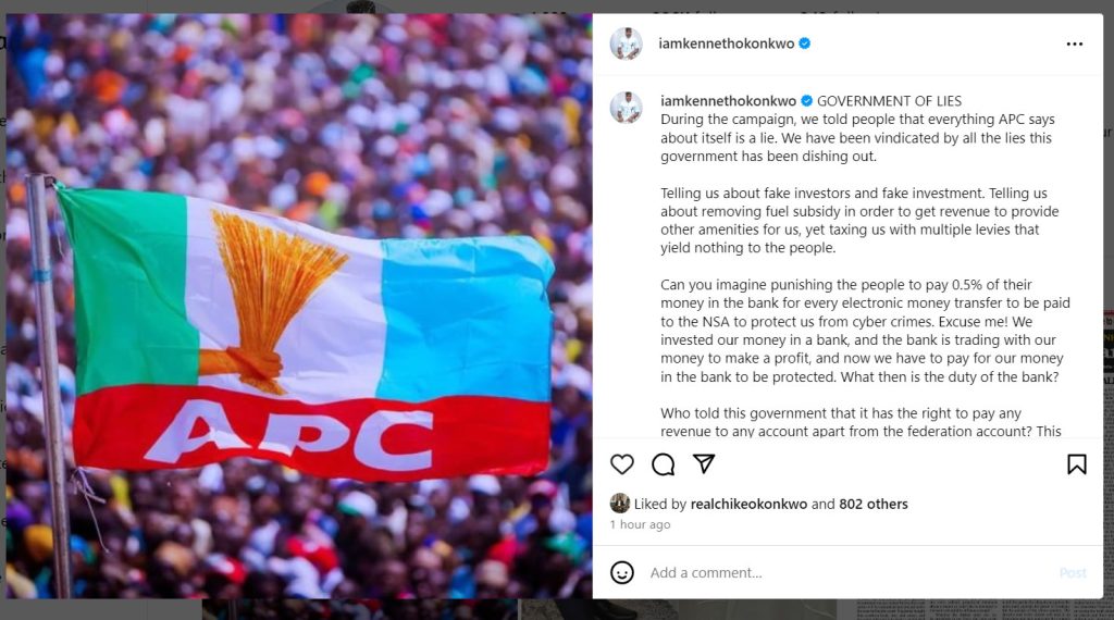 Kenneth Okonkwo Statement