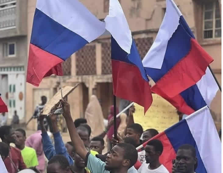 Russian Flag In Northern Nigeria Sm